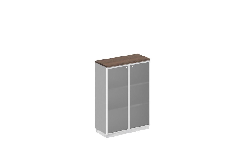 СИ 319  Шкаф для документов средний со стеклянными дверьми в рамке (900x400x1246)