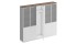 СИ 317  Шкаф комбинированный (документы со стеклом - одежда узкий - документы со стеклом) (2404x400x2034)