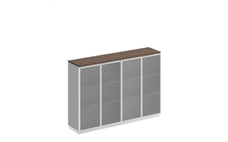 СИ 321 Шкаф для документов средний со стеклянными дверьми в рамке (1802x400x1246)