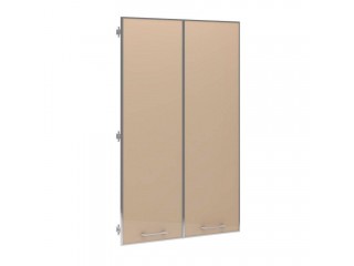 JNS502 Двери средние стеклянные в алюминиевой раме (тон Беж) в алюм раме (900х20х1357)