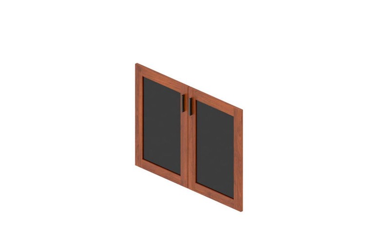 Ot-07.2 Комплект стеклянных дверей  в ЛДСП раме (890х18х695)
