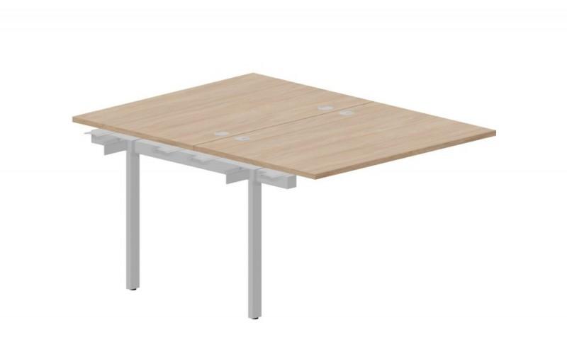 UNN2TPG128 Составной стол на 2 рабочих места 118х156,6х75см (4 громмета) приставной элемент 