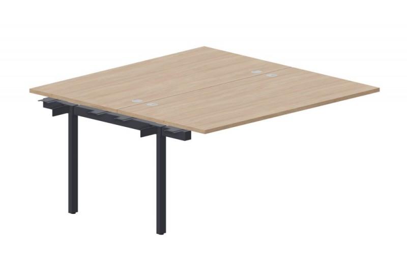 UNN2TPG168 Составной стол на 2 рабочих места 158х156,6х75см (4 громмета) приставной элемент 