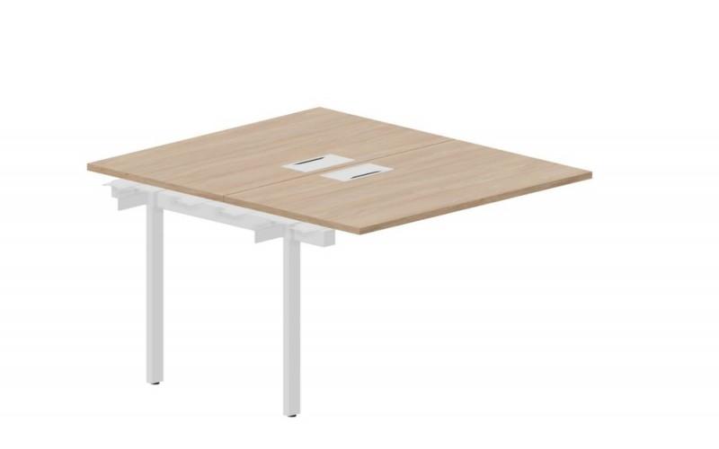 UNN2TPL127 Составной стол на 2 рабочих места 118х136,6х75см (2 металлических аутлета) приставной элемент