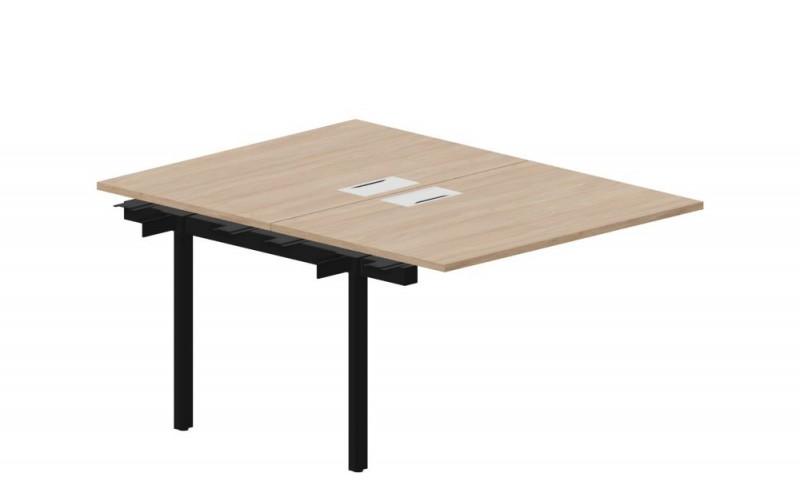 UNN2TPL128 Составной стол на 2 рабочих места 118х156,6х75см (2 металлических аутлета) приставной элемент 
