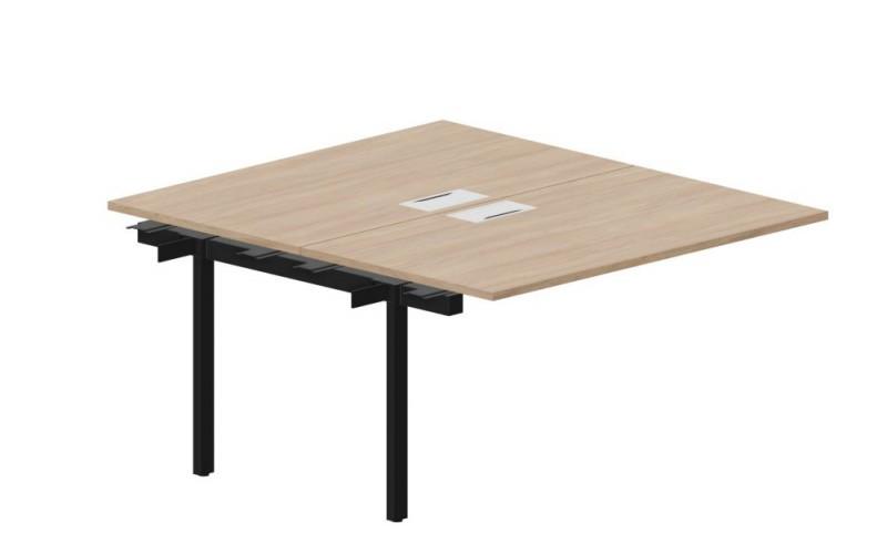UNN2TPL148 Составной стол на 2 рабочих места 138х156,6х75см (2 металлических аутлета) приставной элемент 