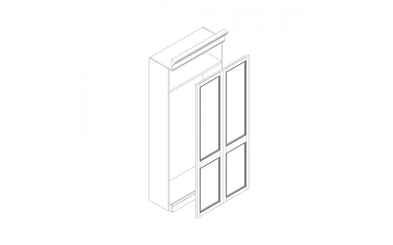 R-CG217 Каркас шкафа для док. со стекл. дверьми (891х419х2170)
